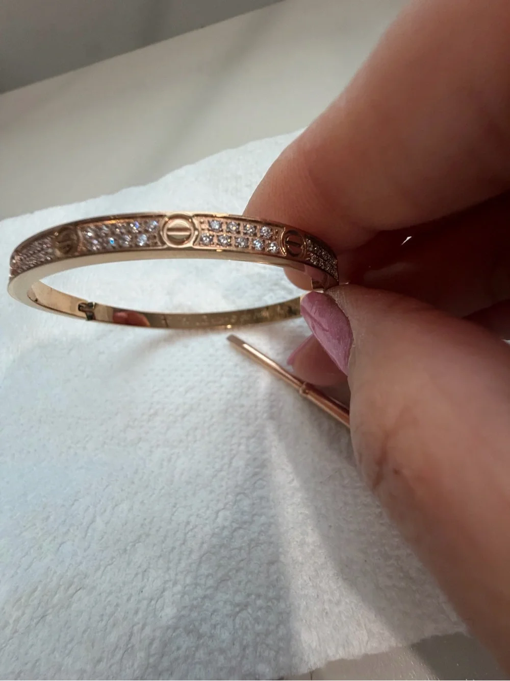 Gold-Tone Hinged Bangle Bracelet